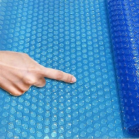 Couverture de piscine ronde en film isolant thermique à bulles, protection UV, réutilisable, pour piscine solaire (1 pièce). (1/4)