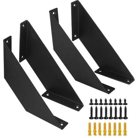Supports D'étagère D'angle - Aluminium - Pour Intérieur Et Extérieur - Lot De 4 (1/5)