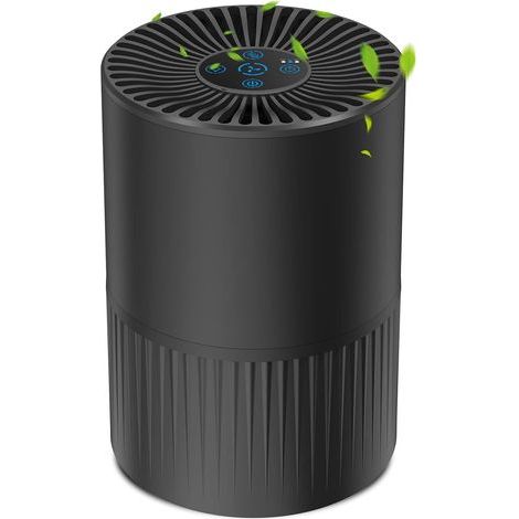 Purificateur d'air avec filtration 4 étapes, 3 vitesses, réglage de la minuterie 2/4/8, lumière de nuit, fonction aromathérapie adaptée pour chambre à coucher, bureau (1/5)