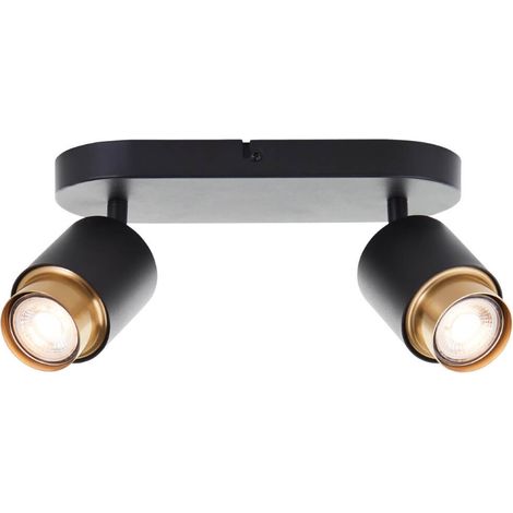 Spot en saillie 2 lumières Covelo noir avec de l'or - G04913/86