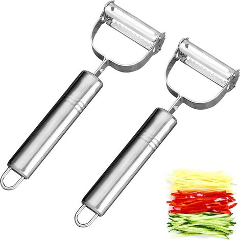 2-in-1 Multifunctional Peeler, Stainless Steel Vegetable and Fruit Peeler, 2-Piece Potato Peeler, Practical and Easy-to-Clean Kitchen Accessory (1/5)