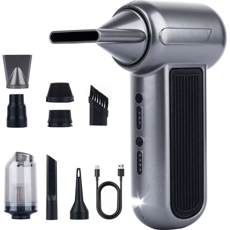 Air Duster - 150000 Tr/Min Moteur Sans Balai Rechargeable - 3 Vitesses Réglables pour Ordinateur Clavier Maison Voiture Extérieur - 1 Pièce (1/5)
