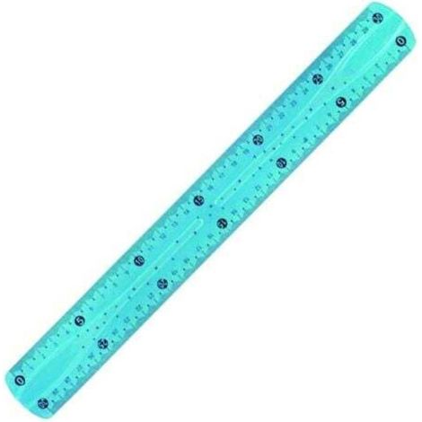 1 Stück flexibles Lineal 30 cm / Unzerbrechliches Messinstrument / Misst in Zentimetern (30) und Zoll (12) - Zufällige Farbe (blau, gelb, grün, ...)