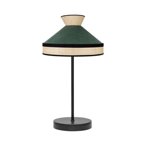 Lampada da Tavolo Fabrizio 1xe14 Naturale/Verde Bottiglia 45x20x20 Cm
