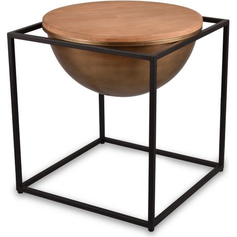 Table basse design, Table basse bois et métal medium Celina Marron en Wood, BOITE A DESIGN (1/5)