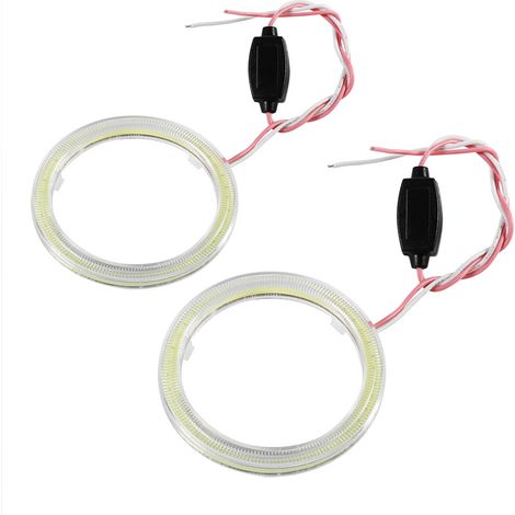 Paar LED-Auto-Angel-Eyes-Halo, LED-Auto-Angel-Eyes-Scheinwerferringe COB-Lampe 12V Glühbirne Weißes Licht (60mm)