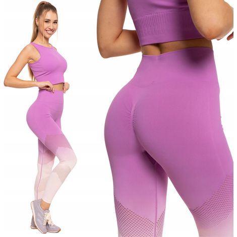 Leggings deportivos push-up para mujer, entrenamiento funcional, elegantes, color rosa Moraj, talla L (1/5)