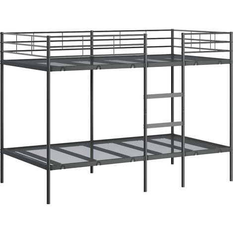 vidaXL Letto a Castello senza Materasso Nero 100x200 cm in Acciaio (1/5)