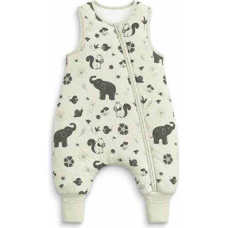 Lot de 2 Gigoteuse à Pieds Bébé Coton 1.0 1.5 TOG Sac de Couchage Turbulette avec Jambes et Fermeture éclair Emmaillotage pour Nouveau-né Garçons Filles 6 Mois-6 Ans (1/2)