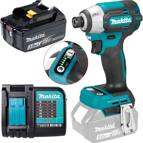 Makita DTD201Z 18v LXT Brushless Cordless Compact Impact Driver 4 Stage 1 x 3ah (1/5)