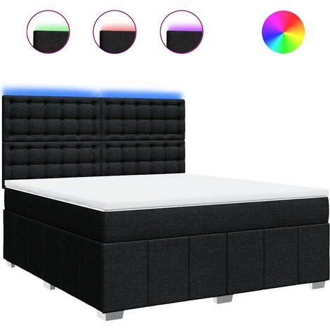Maison Exclusive - Cama box spring con colchón tela negro 180x200 (1/5)