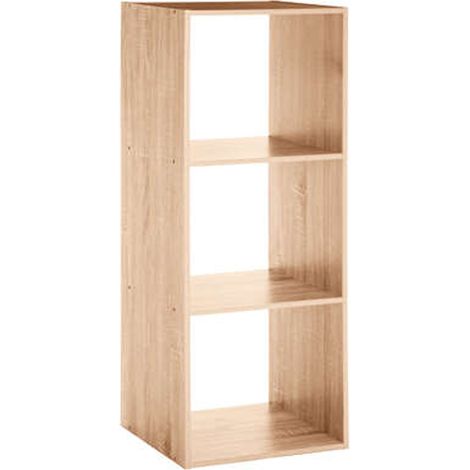 Estantería madera 3 estantes mezcla natural (1/4)