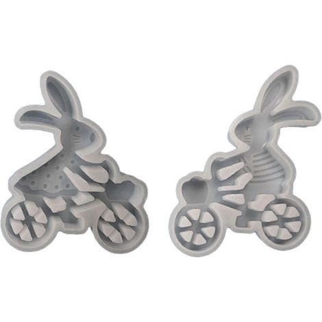 2 moules en silicone pour bougeoirs lapin, moules de lapin cycliste, moules de moulage (1/4)