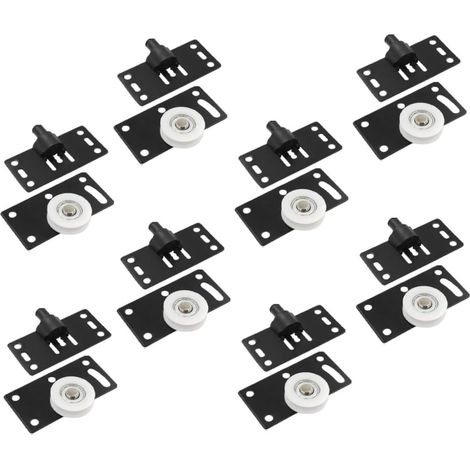 Roulettes noires pour porte de placard coulissante (lot de 8 paires) (1/5)