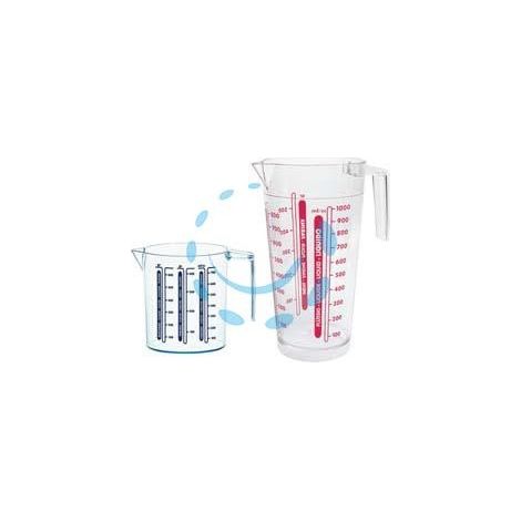 CARAFFA GRADUATA CON MANICO - grande lt.1 - ø cm.11x21h.