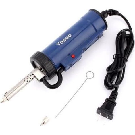 Pompe à dessouder électrique portable SA32150-SOULONG avec 1 buse, 30 W, 220 V, 50 Hz, bleue, pour le soudage et la soudure. (1/2)