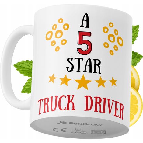 Taza de café/té divertida y humorística para camioneros. Taza con diseño gráfico y texto gracioso para cumpleaños, santos y días festivos. Taza premium para ocasiones especiales en casa, la oficina o  (1/5)