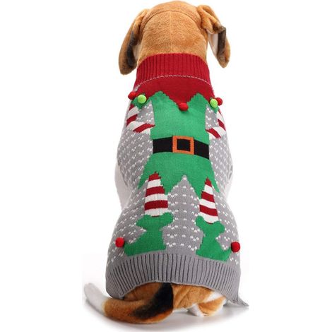 Pull en polaire pour animaux de compagnie chien facile à mettre et à enlever les vêtements de clown de Nol (S) (1/5)