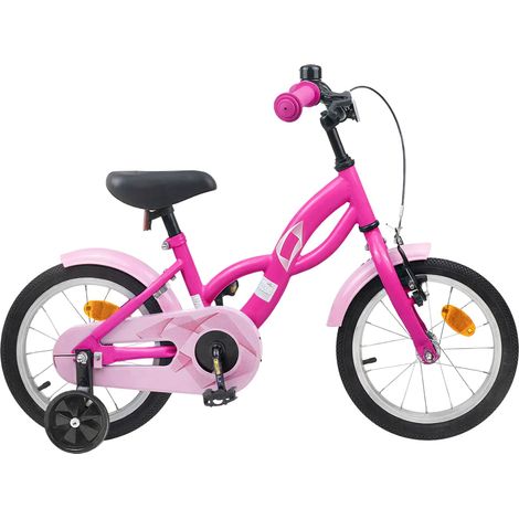 Teenpull – Kinderfahrrad 16 Zoll für 4-6 Jahre alt Dunkelrosa (1/5)