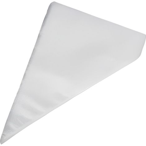 notre lot de 100 grandes poches  douille jetables en PVC blanc transparent, mesurant 26,5x16 cm. (1/5)