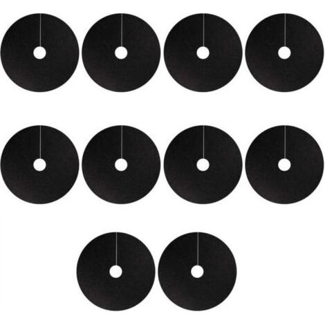BRICOOMARKET Lot de 10 tapis de protection contre les mauvaises herbes,Non tissé,Anneau de paillage biodégradable,Protection contre l'herbe,52cm (1/5)