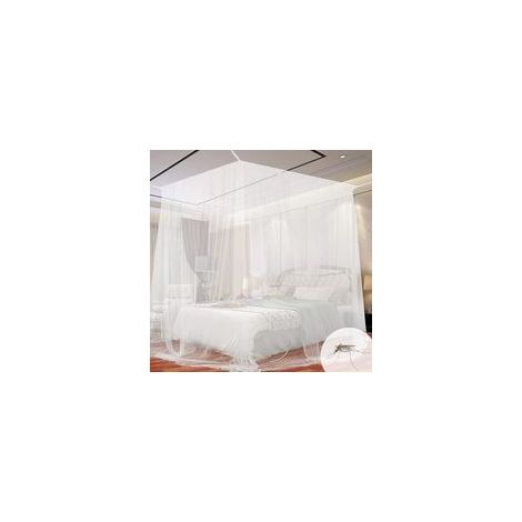 Moustiquaire carrée universelle, adaptée à la plupart des types de lits, protège efficacement des moustiques Blanc 1,9 x 2,1 x 2,4 m