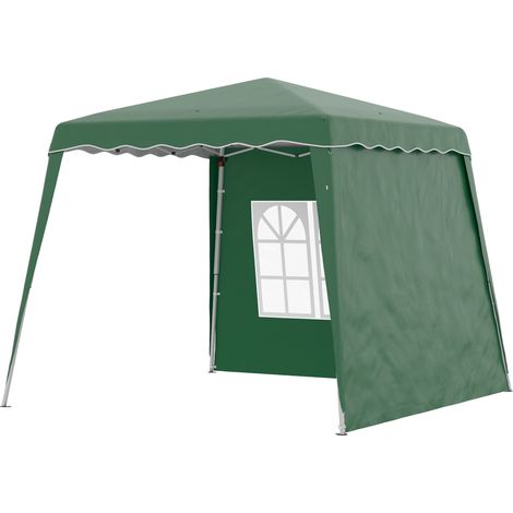 Carpa plegable 2 parois latérales 2,89x2,89m Cenador jardin protection UV50+ hauteur ajustable vert