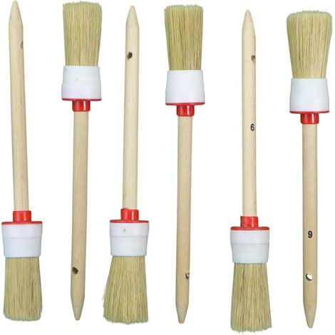 Set of 6 round brushes 93023 - Diameter: 30 mm - Size 6 - Light bristles (1/4)