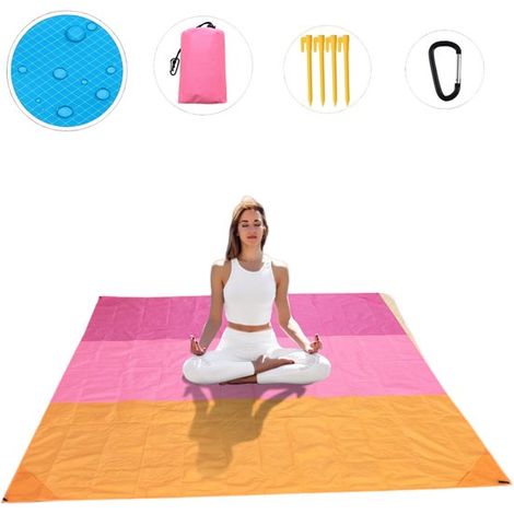 Manta de viaje para exteriores, Esterilla de playa resistente a la arena, Impermeable y plegable, Ligera y portátil, Lona para el suelo, acampada (1/5)