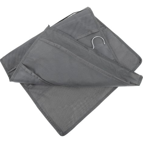 Kleiderschrank-Organizer – 15 doppelseitige Taschen – graues Polyester – Socken/Unterwäsche