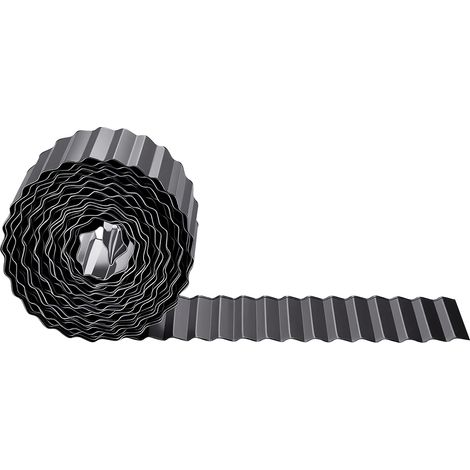 Mophorn Borde de césped de acero galvanizado, 12,3 m x 15,5 cm, separador metálico, delimitador exterior en rollo, bordura de jardín adaptable con guantes para parterres, senderos, paisajístico (1/5)