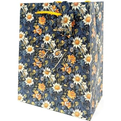 Bolsa decorativa mate de 18x23x10cm con flores
