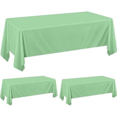 2er-Pack rechteckige Tischdecken Salbeigrün 153x260 cm Polyester waschbar