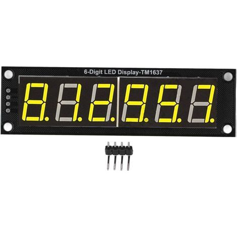 0,56 Zoll 6-stellige 7-Segment-Digitalanzeigeröhre LED-Segmentanzeigemodul TM1637 LED-Anzeigeröhre Digitalanzeige-Steuermodul Röhre mit gelbem Licht (1/5)
