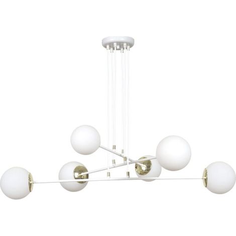 Lampadario Emibig OGNIS 6 Bianco 6xE14 Ø90cm H100cm (1/4)