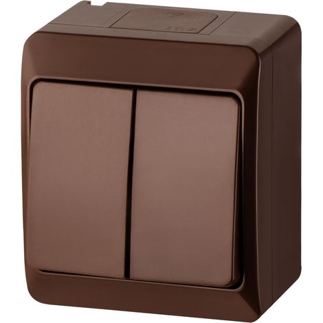 Interrupteur Mural Hermétique - Brun - Ip44 - 10a - Hermes 0332-06 (1/3)