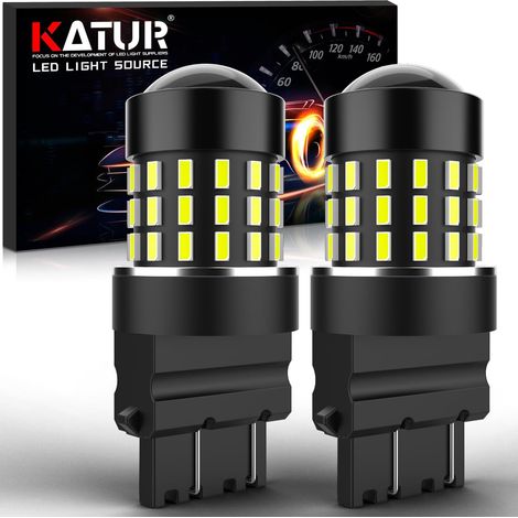 Lot de 2 ampoules DEL haute puissance 3014 54 puces 3157 3057 3155 3156 super lumineuses 650 lumens pour clignotants, feux de recul, feux de stationnement, feux de stationnement, camping-car