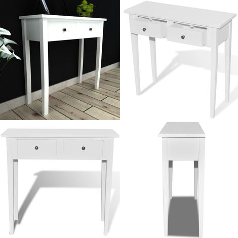 Frisiertisch Konsolentisch mit zwei Schubladen Weiß - Konsole - Sideboard - Kommode - Wohnzimmerschrank - Frisiertisch - Home & Living (1/5)
