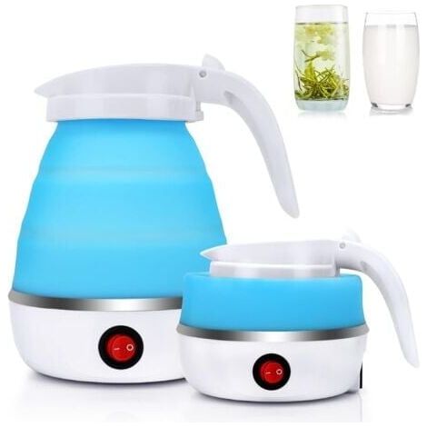 Silicone Folding Kettle, Household Travel Folding Kettle, 0.6L 220V Kettle with Stainless Steel Bottom, Portable Mini Kettle, Camping Holiday, Hiking, Survival MUMU (1/4)