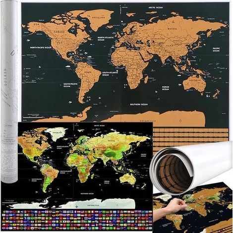 Mapa mundial - tarjeta rasca y gana con banderas 23443 (1/5)