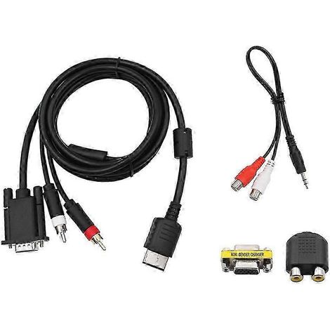 Câble adaptateur VGA HD pour console de jeux Dreamcast + adaptateur jack 3,5 mm vers double RCA mâle (1/5)