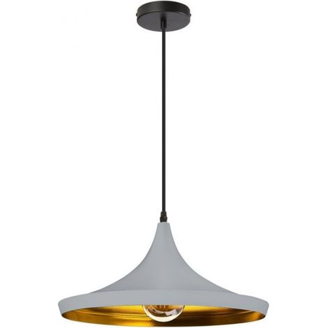 Lampe suspendue Gaïa - Gris - Culot E27 - DeliTech® (1/4)