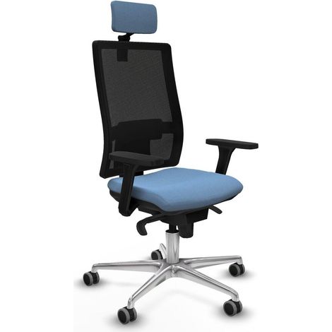 piqueras-y-crespo Chaise de bureau bleu ciel performante (1/3)