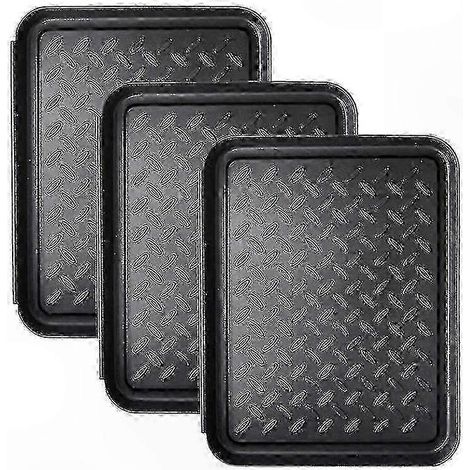 Lot de 3 tapis anti-boue robustes pour chaussures, 34,8x27,4 cm, protège-sol épais contre saleté et humidité, idéal entrée et garage (1/5)