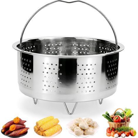 Panier à Vapeur INOX Paniers Cuit-Vapeur Inoxydable Cuiseur Vapeur Insert pour Cuisson à Vapeur Panier Autocuiseur 17.5 cm Steamer Accessoire pour La Nourriture Légumes Fruits (1/5)