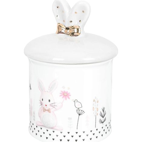 Boîte à thé en céramique à motif lapin (1/5)
