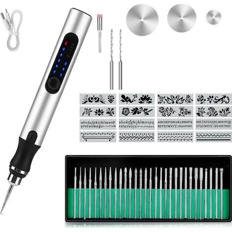 Mini Dremel Rotary Tool 108+55pcs Accessories, 4.2V Cordless Engraver Pen with Charger, Variable Speed Micro Grinder for Metal Glass Jewelry DIY Carving (1/2)
