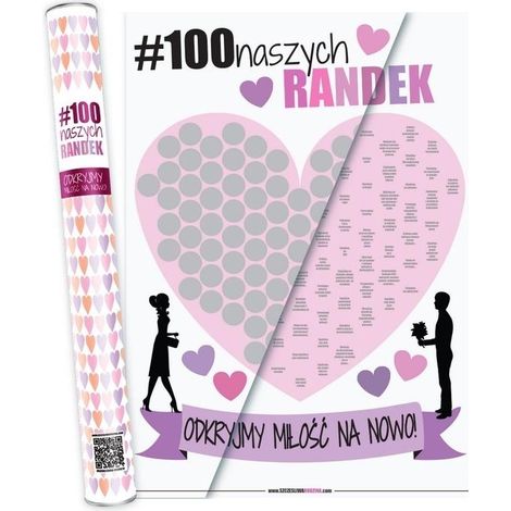 Poster gratta e vinci per le coppie 100ourDates