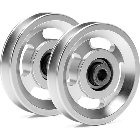 Poulie en alliage d'aluminium de 95 mm, capacité de charge de 300 kg, compatible avec les équipements sportifs, les ouvre-portes de garage, la musculation, robuste et compatible avec les cordes et aut (1/5)