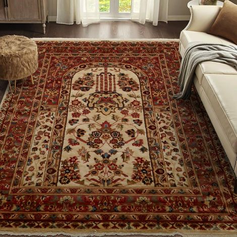 Tapis d'orient Fait main PRESTIGE JIHANGIR 73 1A2T Beige 125x130 en soie Beige - 125x130 (1/5)